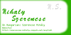 mihaly szerencse business card